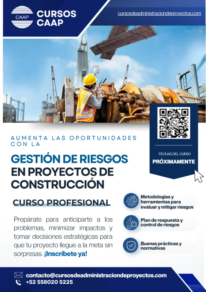 Gestión Riesgos Proyectos Construccion flyer 2026